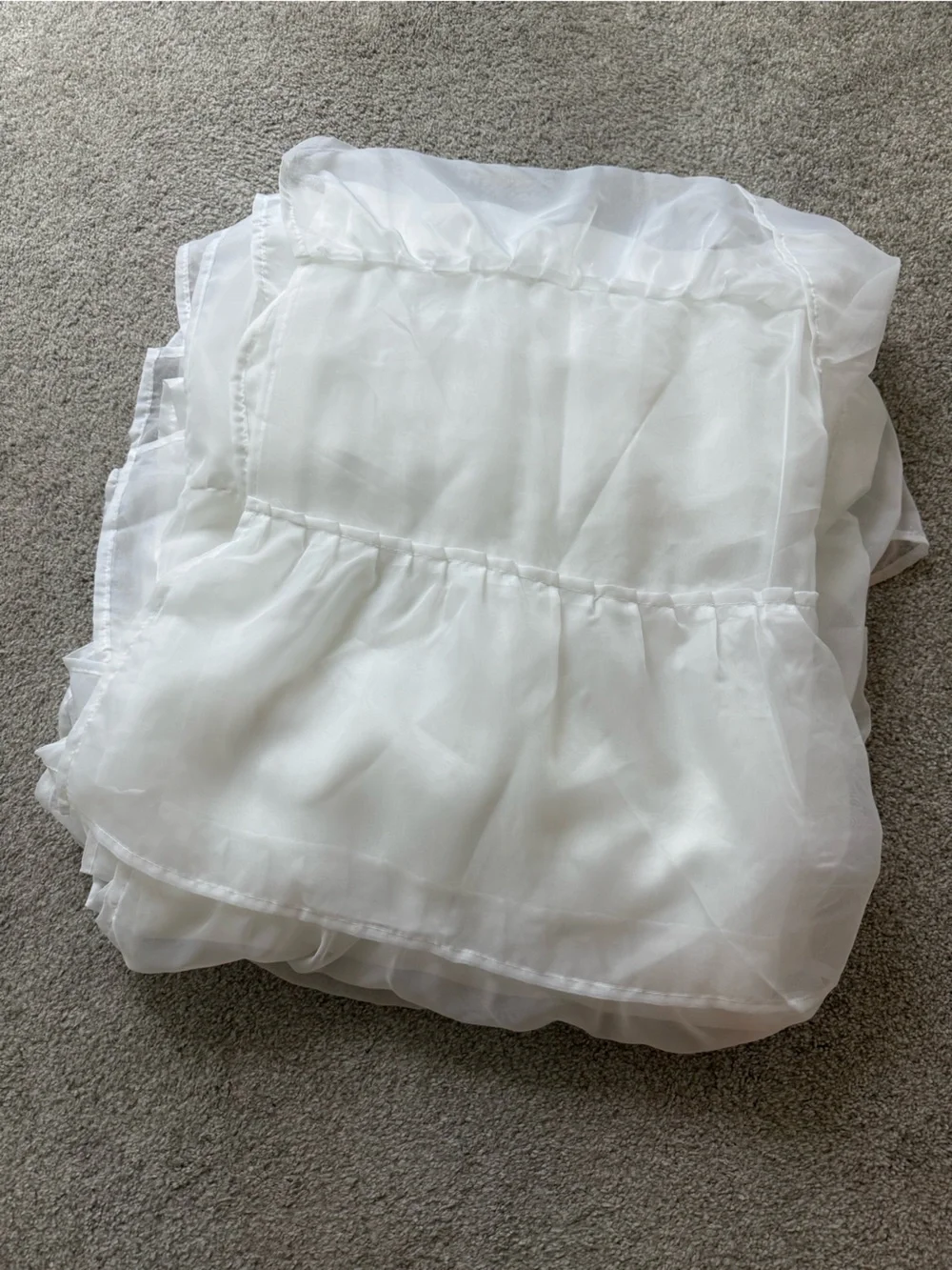 LoveShackFancy Vibes White Sheer Ruffle Curtain Panels